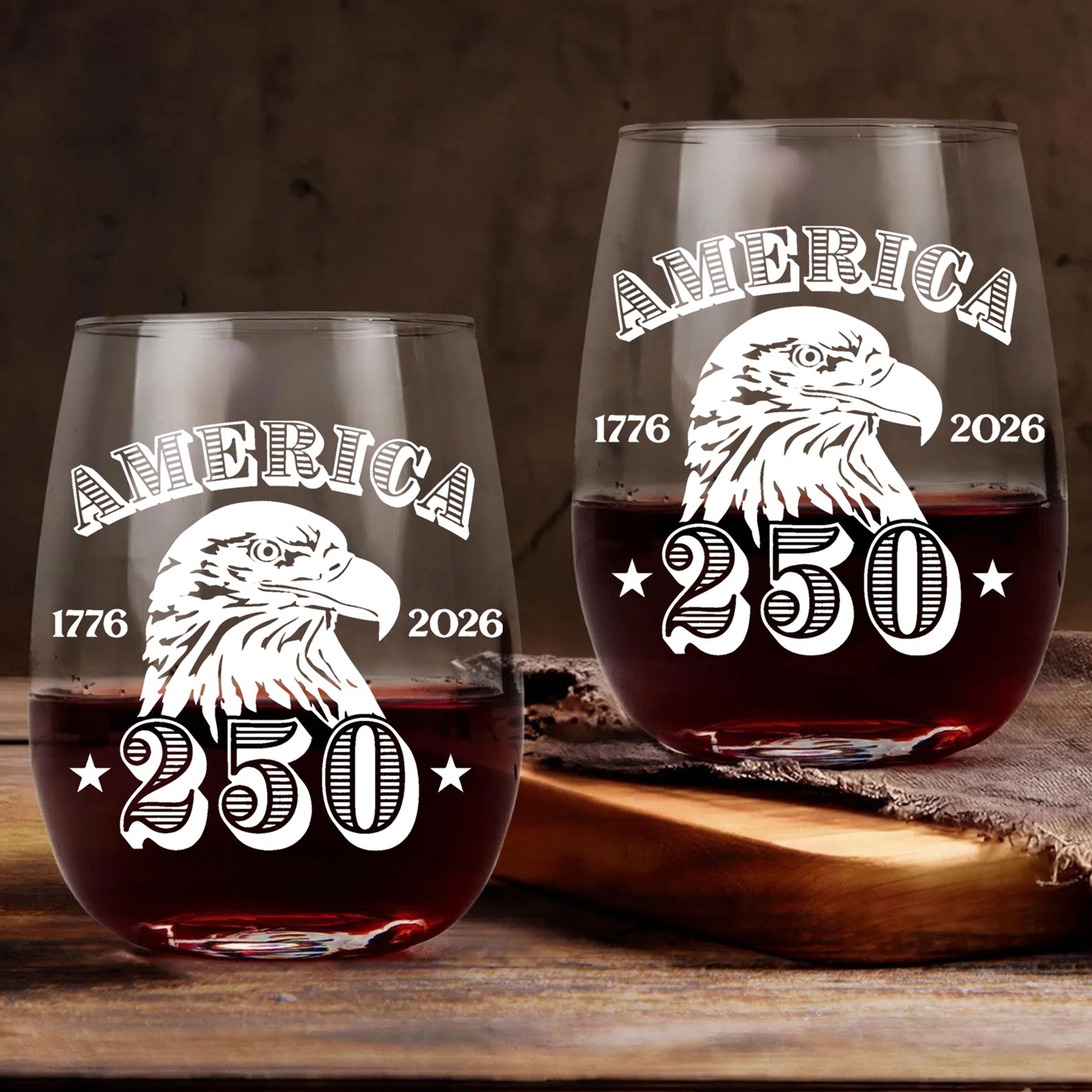 America 250 Years Wine Glass | Happy 250th Birthday USA | Patriotic 4th Of July Wine Glass | America 250th Anniversary | Independence Day Wine Glass 682552 - Image 4