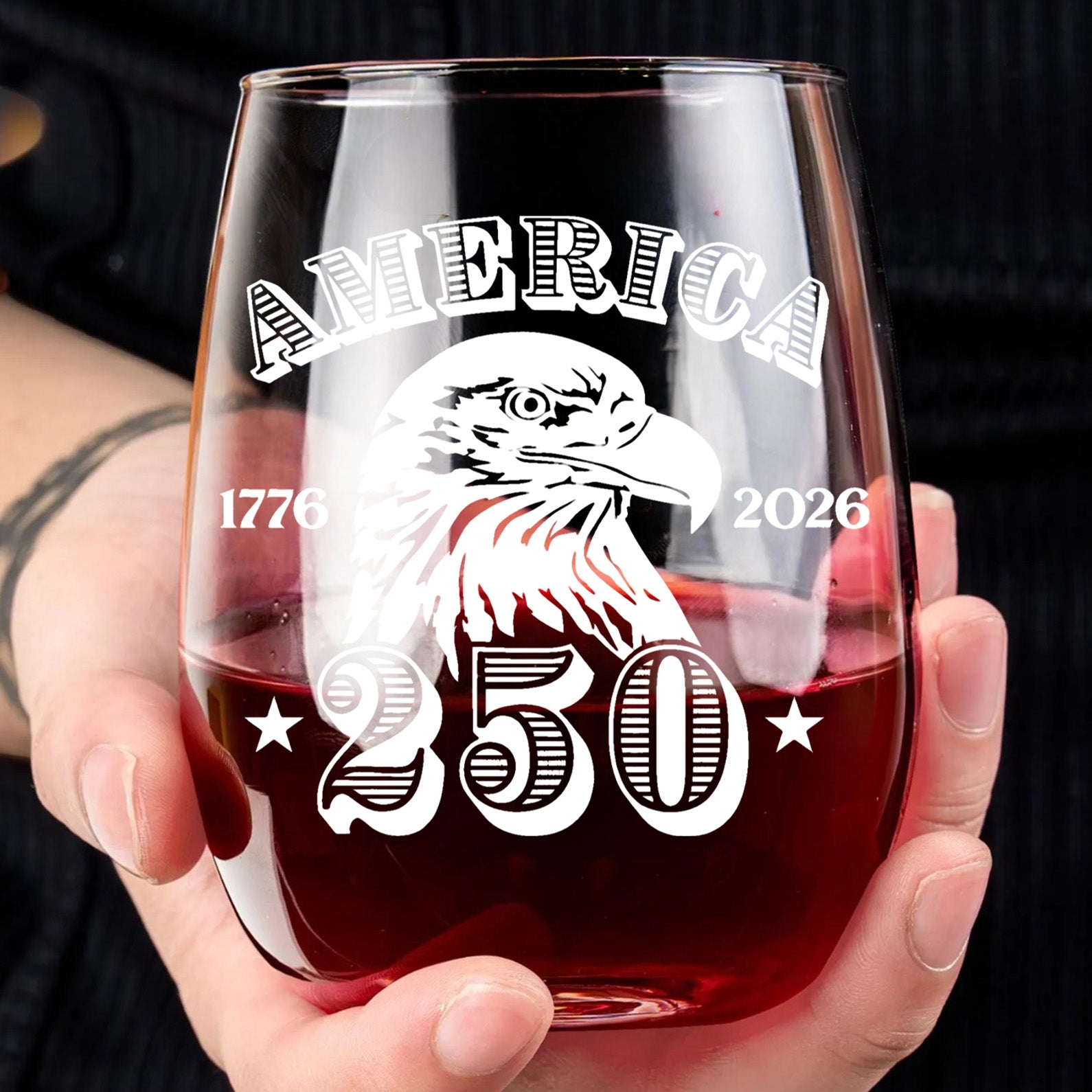 America 250 Years Wine Glass | Happy 250th Birthday USA | Patriotic 4th Of July Wine Glass | America 250th Anniversary | Independence Day Wine Glass 682552 - Image 5