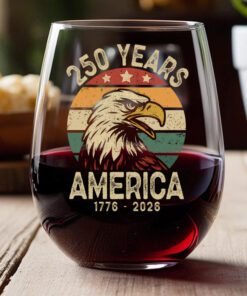 Alternative view of America 250 Years Wine Glass