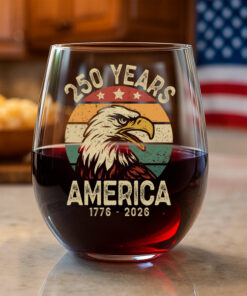 America 250 Years Wine Glass