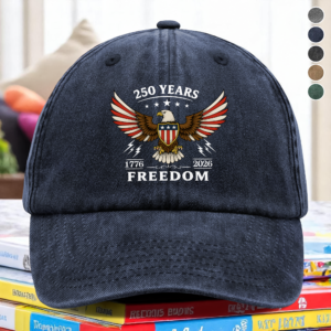 Alternative view of America 250th Anniversary 1776 - 2026 250 Years of Freedom Washed Denim Baseball Cap CH07 899776