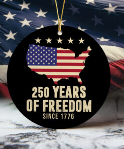 Alternative view of America 250th Anniversary 1776 2026 America 250 Years of Freedom Ceramic Ornament