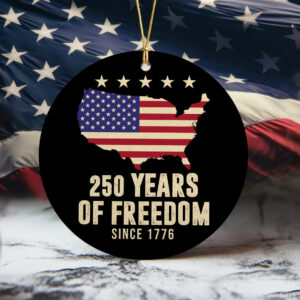 Alternative view of America 250th Anniversary 1776 2026 America 250 Years of Freedom Ceramic Ornament CH07 896674