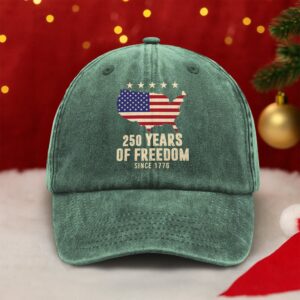 Alternative view of America 250th Anniversary 1776 2026 America 250 Years of Freedom Washed Denim Baseball Cap CH07 899228