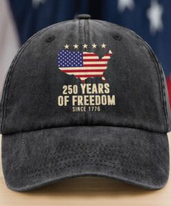 America 250th Anniversary 1776 2026 America 250 Years of Freedom Washed Denim Baseball Cap