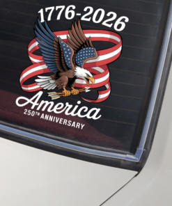 Alternative view of America 250Th Anniversary 1776-2026 Eagle Us Flag Car Window Decal Sticker