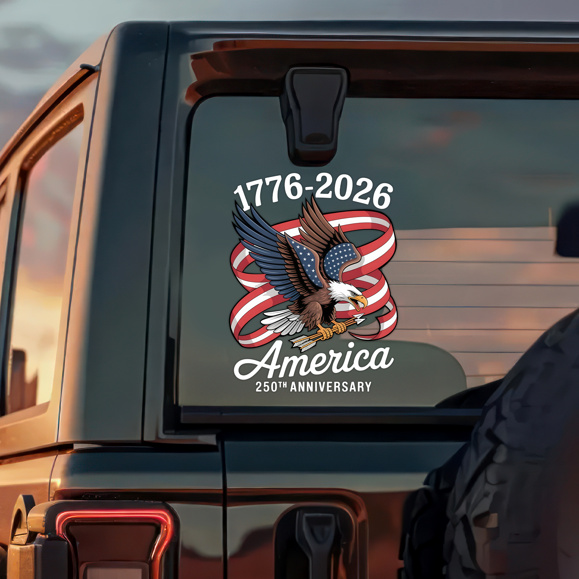 America 250Th Anniversary 1776-2026 Eagle Us Flag Car Window Decal Sticker HA75 898110 - Image 3