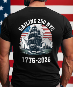 Alternative view of America 250th Anniversary 250 Years NYC USA Back Side Dark Shirt