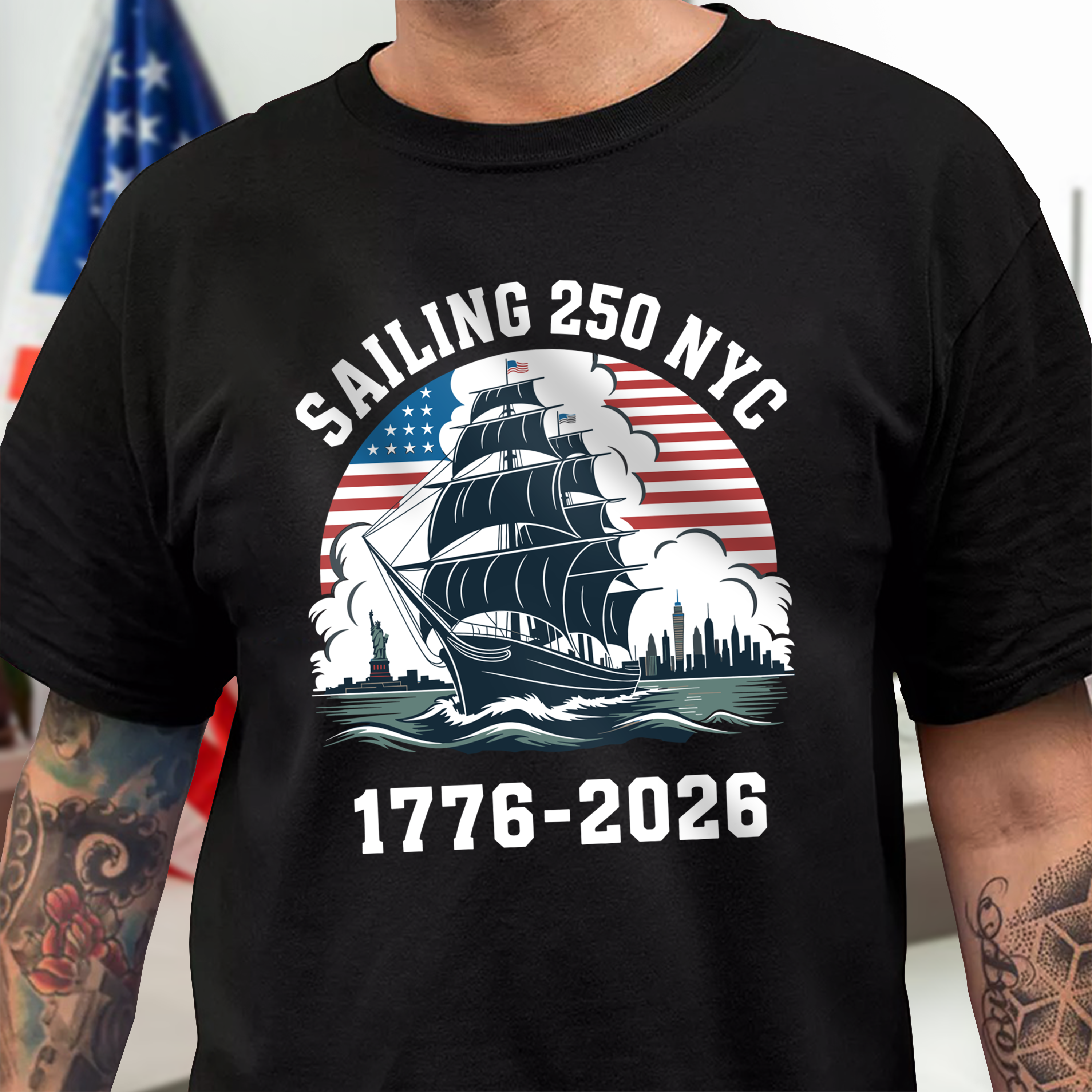 America 250th Anniversary 250 Years NYC USA Dark Shirt CH07 896694