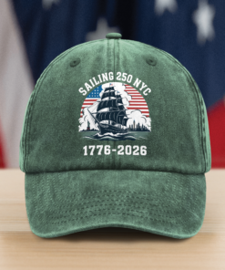 Alternative view of America 250th Anniversary 250 Years NYC USA Washed Denim Baseball Cap