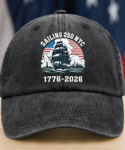 America 250th Anniversary 250 Years NYC USA Washed Denim Baseball Cap