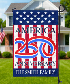 Alternative view of America 250th Anniversary Personalized Garden Flag