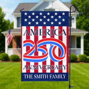 Alternative view of America 250th Anniversary Personalized Garden Flag HA75 897536
