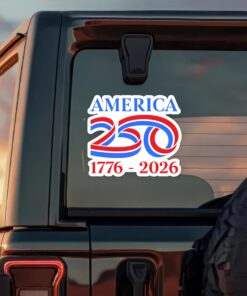 Alternative view of America 250th Birthday 1776 - 2026 Car Window Decal Sticker