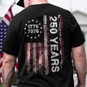 Alternative view of America 250th Birthday US Flag 250 Years We The People Back Side Dark Shirt HA75 897382