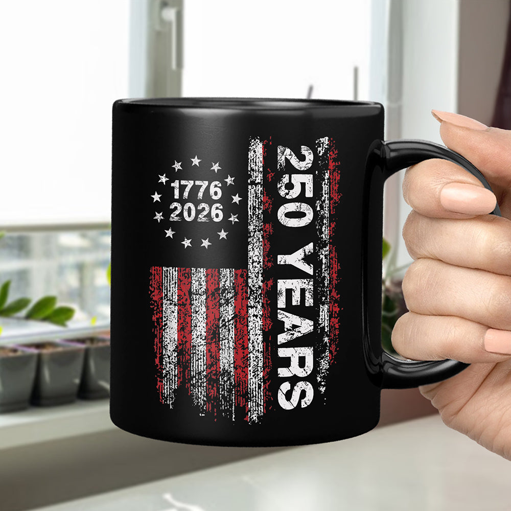 America 250th Birthday US Flag 250 Years We The People Black Mug HA75 897384 - Image 4