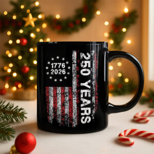 Alternative view of America 250th Birthday US Flag 250 Years We The People Black Mug HA75 897384