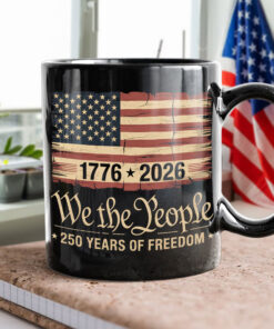 Alternative view of America 250th Birthday US Flag 250 Years We The People Black Mug