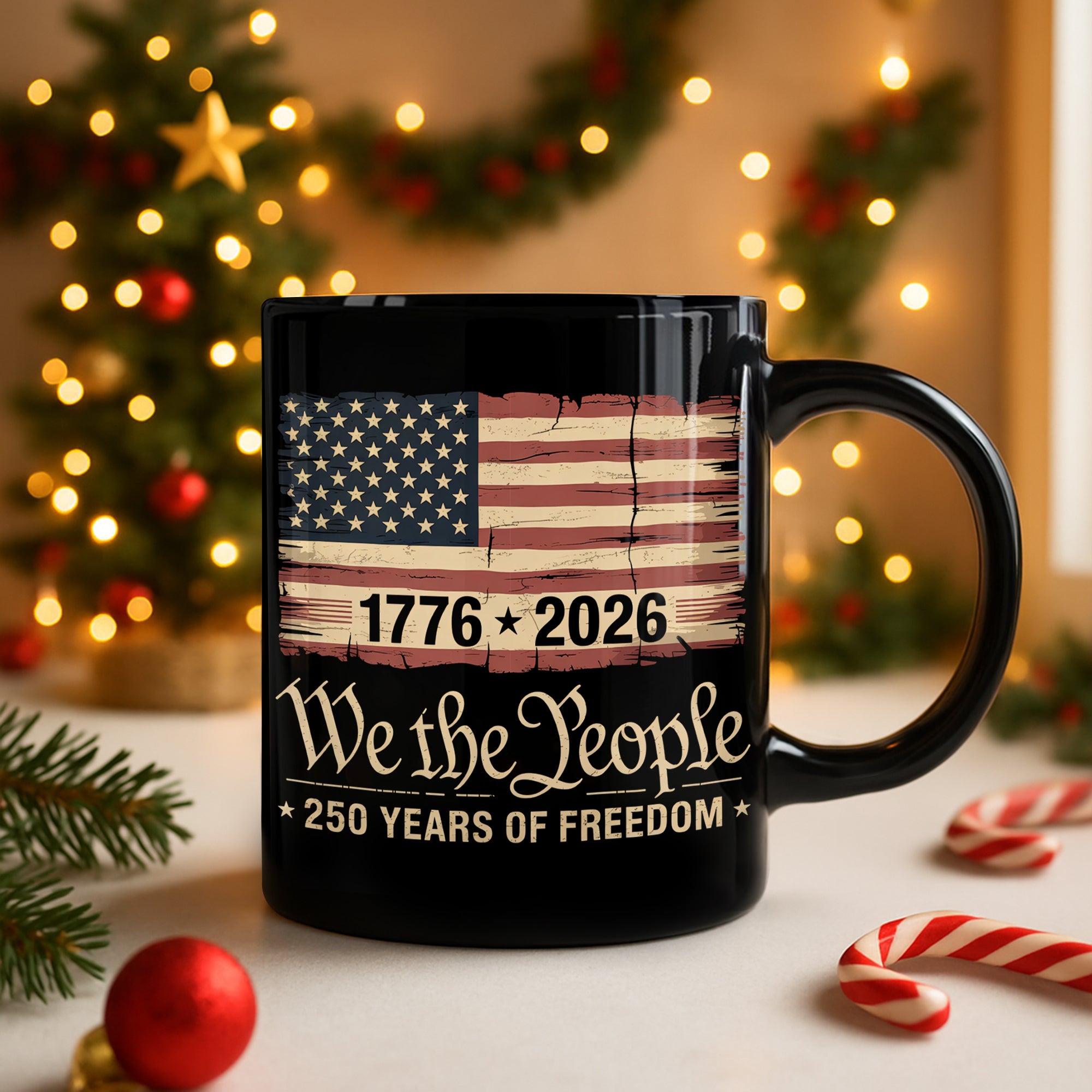 America 250th Birthday US Flag 250 Years We The People Black Mug HO82 894624 - Image 3