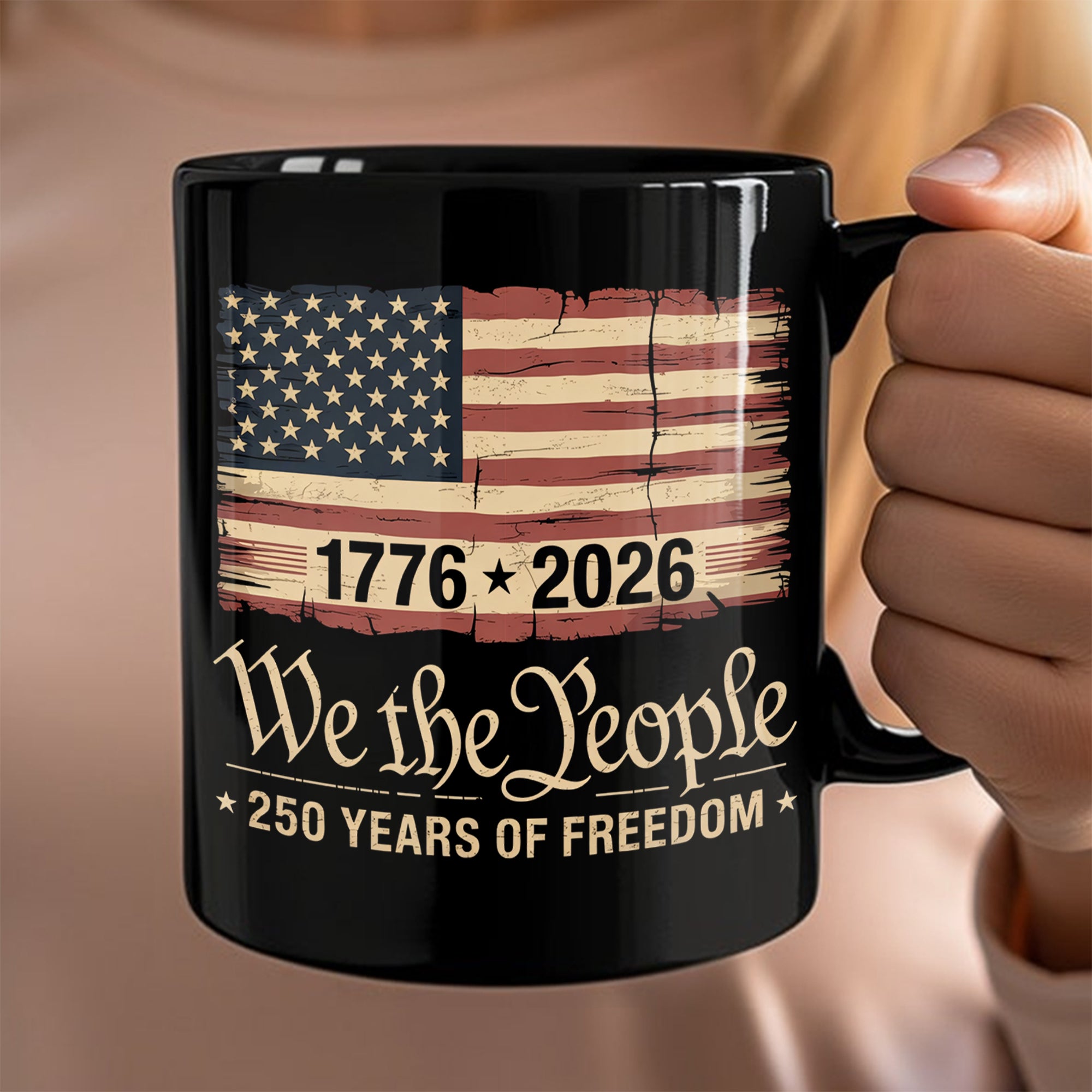 America 250th Birthday US Flag 250 Years We The People Black Mug HO82 894624 - Image 8