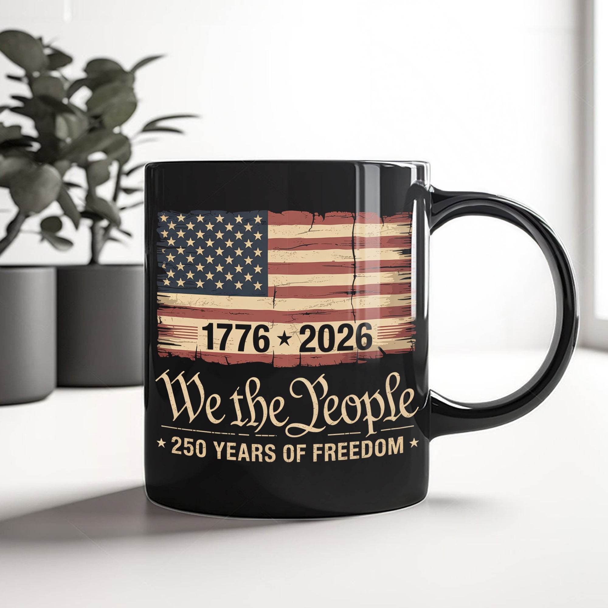 America 250th Birthday US Flag 250 Years We The People Black Mug HO82 894624 - Image 6