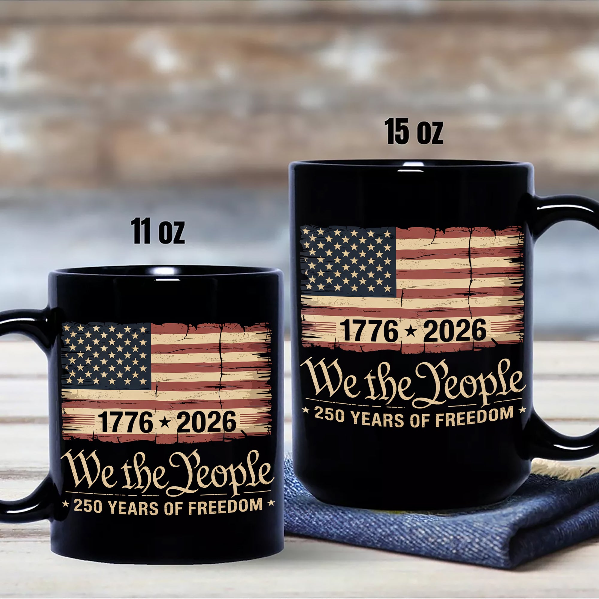 America 250th Birthday US Flag 250 Years We The People Black Mug HO82 894624 - Image 7