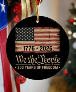 Alternative view of America 250th Birthday US Flag 250 Years We The People Ceramic Ornament