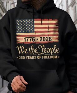 Alternative view of America 250th Birthday US Flag 250 Years We The People Dark Shirt