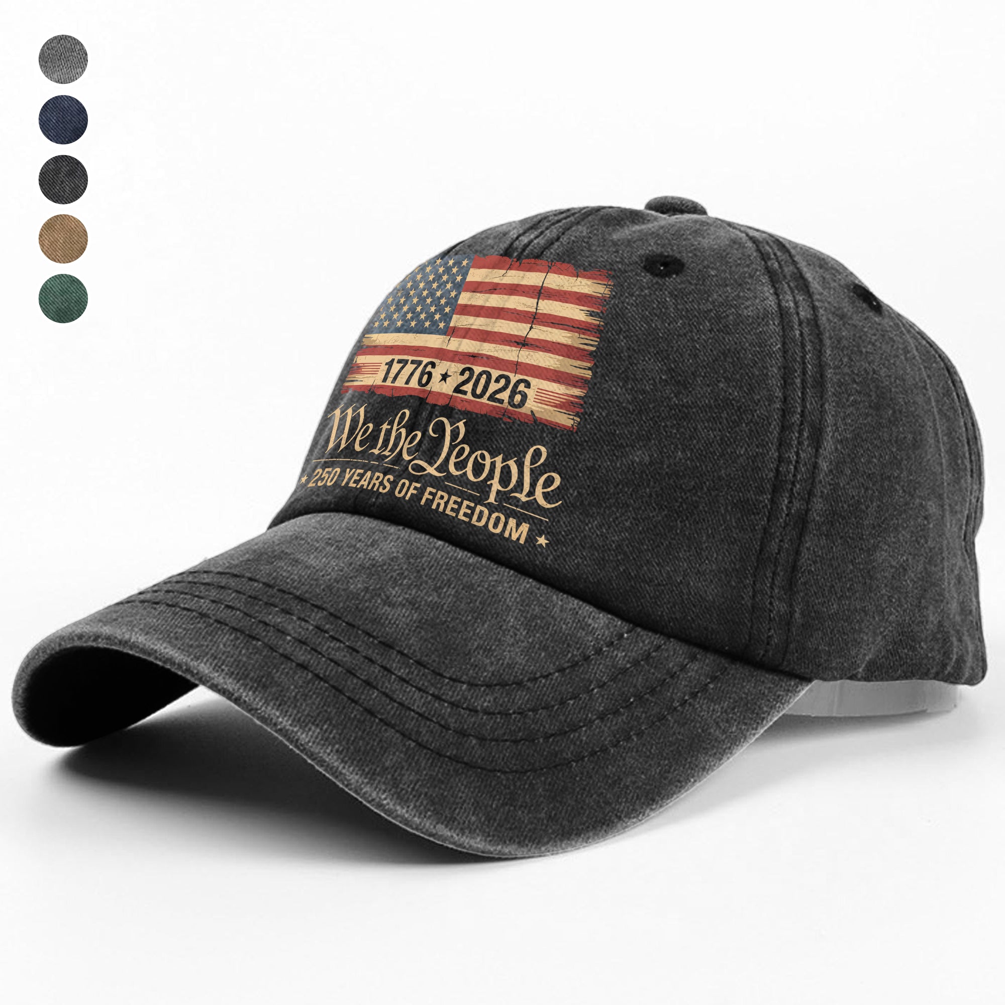 America 250th Birthday US Flag 250 Years We The People Washed Denim Baseball Cap HO82 894634 - Image 10