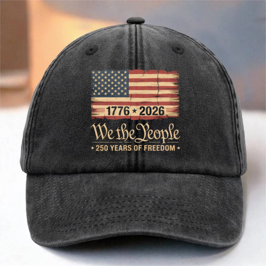America 250th Birthday US Flag 250 Years We The People Washed Denim Baseball Cap HO82 894634 - Image 3