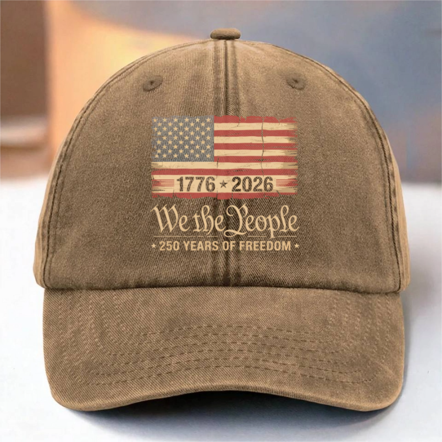 America 250th Birthday US Flag 250 Years We The People Washed Denim Baseball Cap HO82 894634 - Image 4