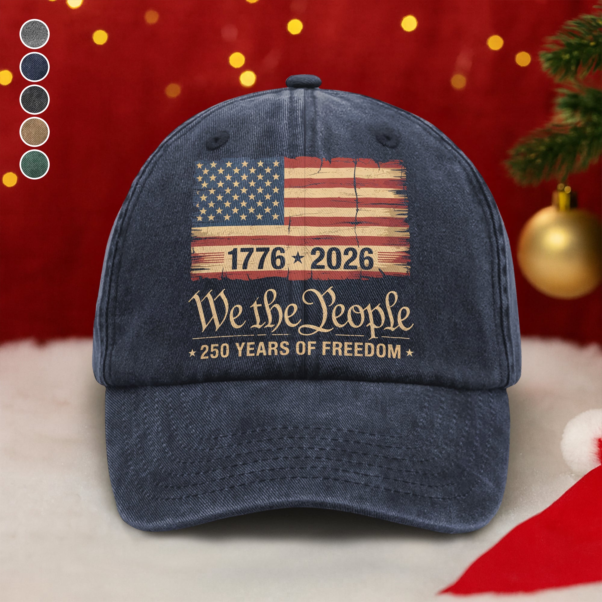 America 250th Birthday US Flag 250 Years We The People Washed Denim Baseball Cap HO82 894634 - Image 7