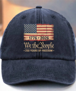 Alternative view of America 250th Birthday US Flag 250 Years We The People Washed Denim Baseball Cap