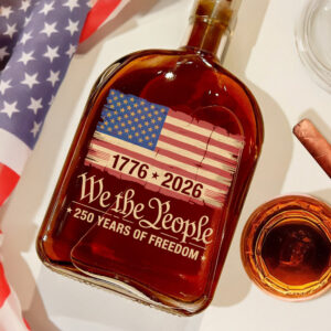 Alternative view of America 250th Birthday US Flag 250 Years We The People Whiskey Bottle HO82 894630
