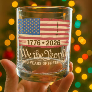 Alternative view of America 250th Birthday US Flag 250 Years We The People Whiskey Glass HO82 894632