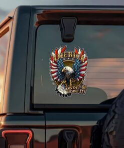 Alternative view of America Eagle Love It Or Leave It Car Window Decal Sticker