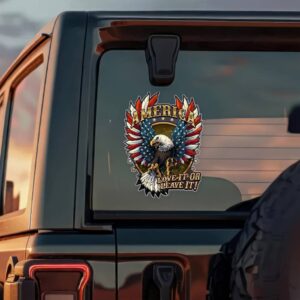 Alternative view of America Eagle Love It Or Leave It Car Window Decal Sticker LM32 897329