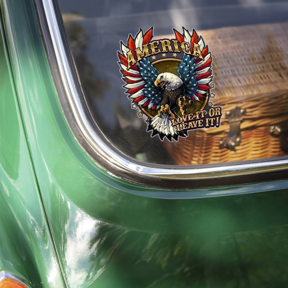 America Eagle Love It Or Leave It Car Window Decal Sticker - Image 5