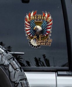 America Eagle Love It Or Leave It Car Window Decal Sticker