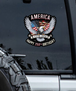 America Happy 250th Birthday Car Window Decal Sticker