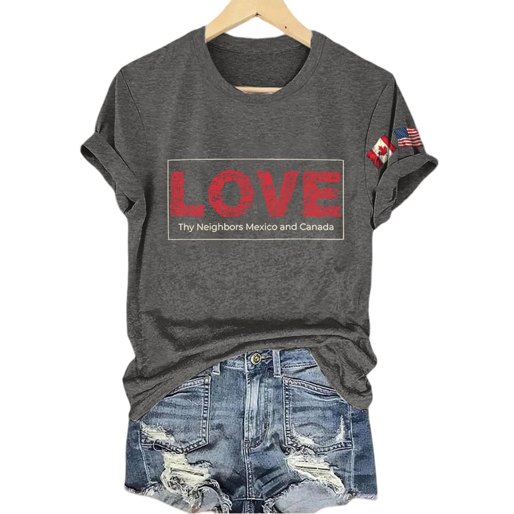 America Loves Thy Neighbors Canada And Mexico Shirt - Image 3