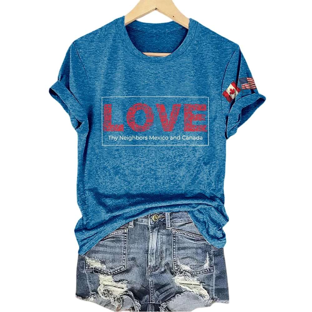 America Loves Thy Neighbors Canada And Mexico Shirt - Image 4