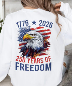Alternative view of America Semiquincentennial 250 Years Of Freedom Back Side Bright Shirt