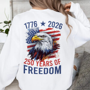 Alternative view of America Semiquincentennial 250 Years Of Freedom Back Side Bright Shirt CH07 896700