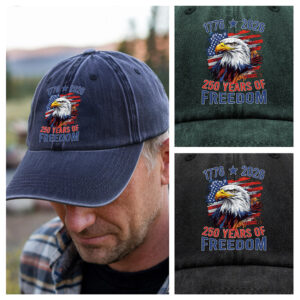 Alternative view of America Semiquincentennial 250 Years Of Freedom Washed Denim Baseball Cap CH07 896710