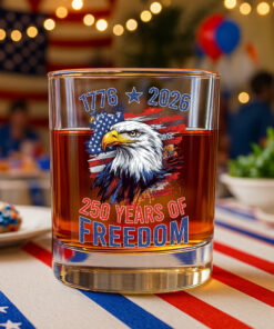 Alternative view of America Semiquincentennial 250 Years Of Freedom Whiskey Glass