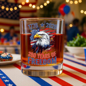 Alternative view of America Semiquincentennial 250 Years Of Freedom Whiskey Glass CH07 896706