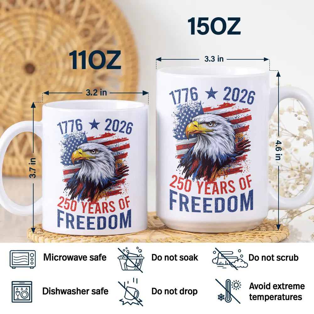 America Semiquincentennial 250 Years Of Freedom White Mug CH07 896702 - Image 7