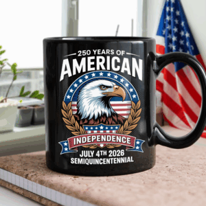 Alternative view of American 250 Years Independence Eagle - July 4th 2026 Black Mug LM32 895249