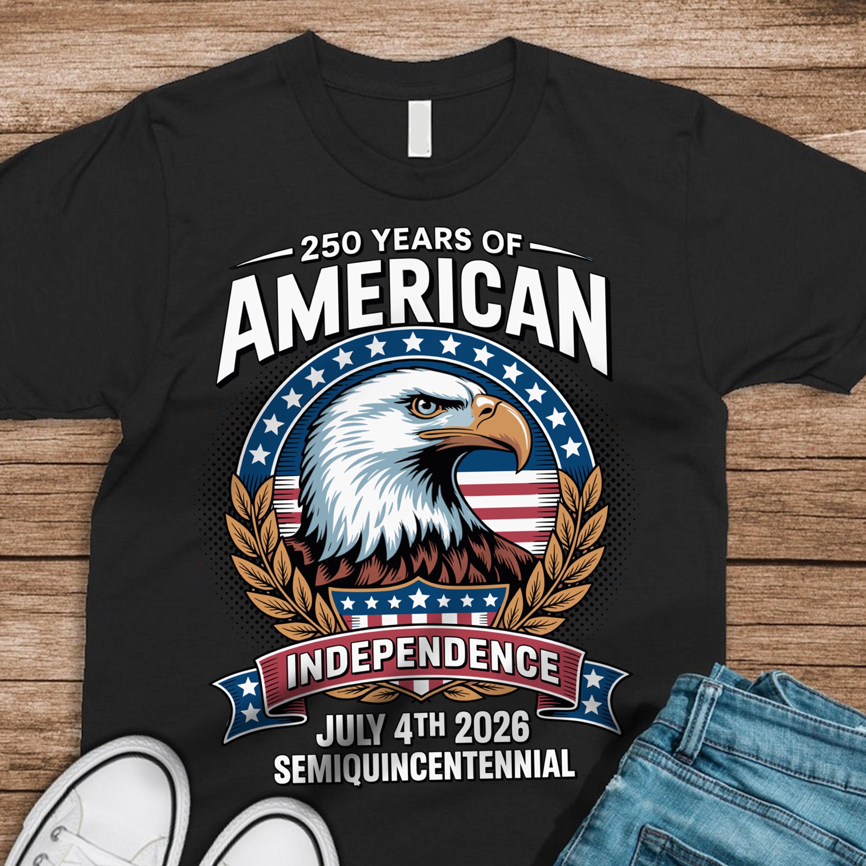 American 250 Years Independence Eagle - July 4th 2026 Dark Shirt LM32 895247 - Image 19
